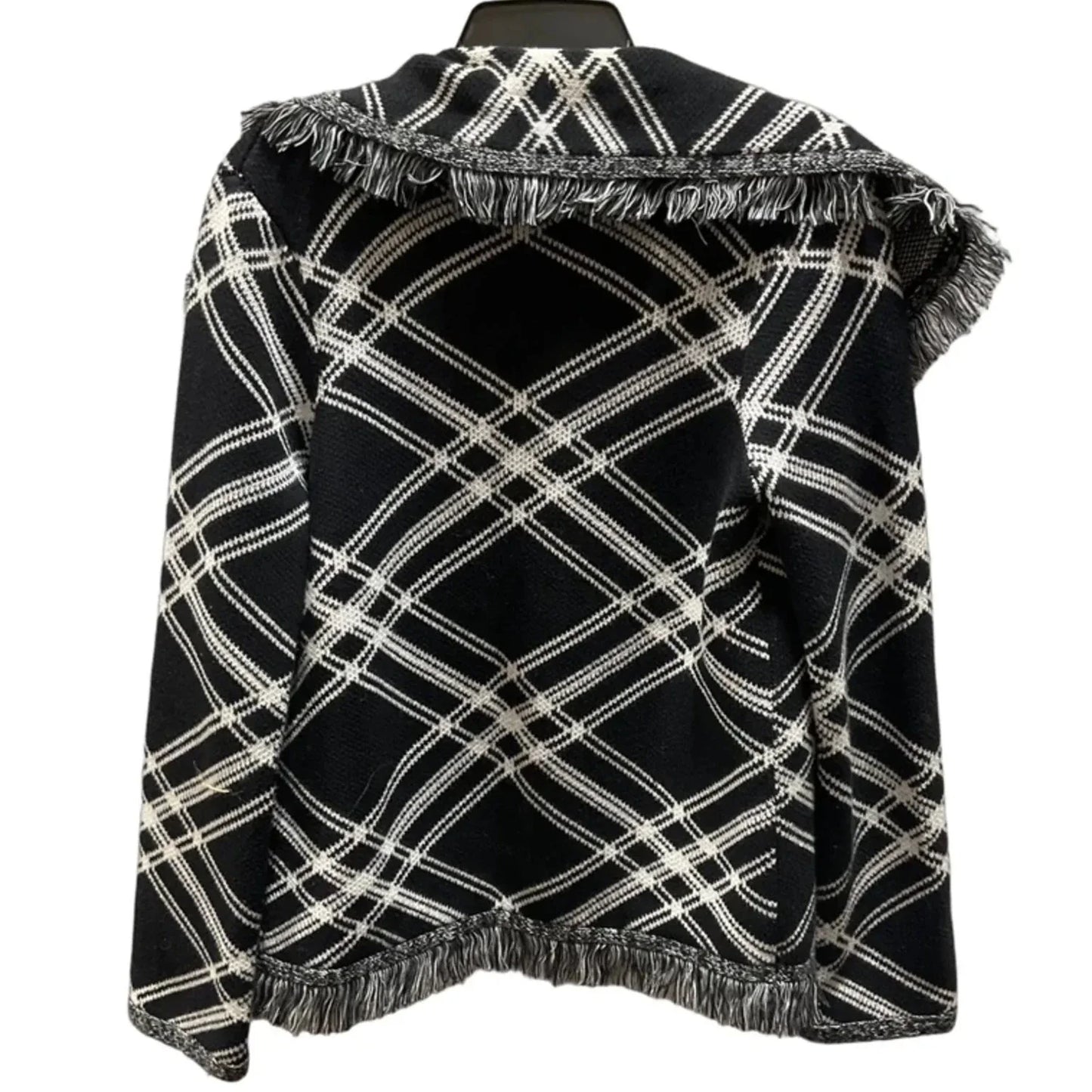 Sweater Cardigan By Chicos In Black & White, Size: S