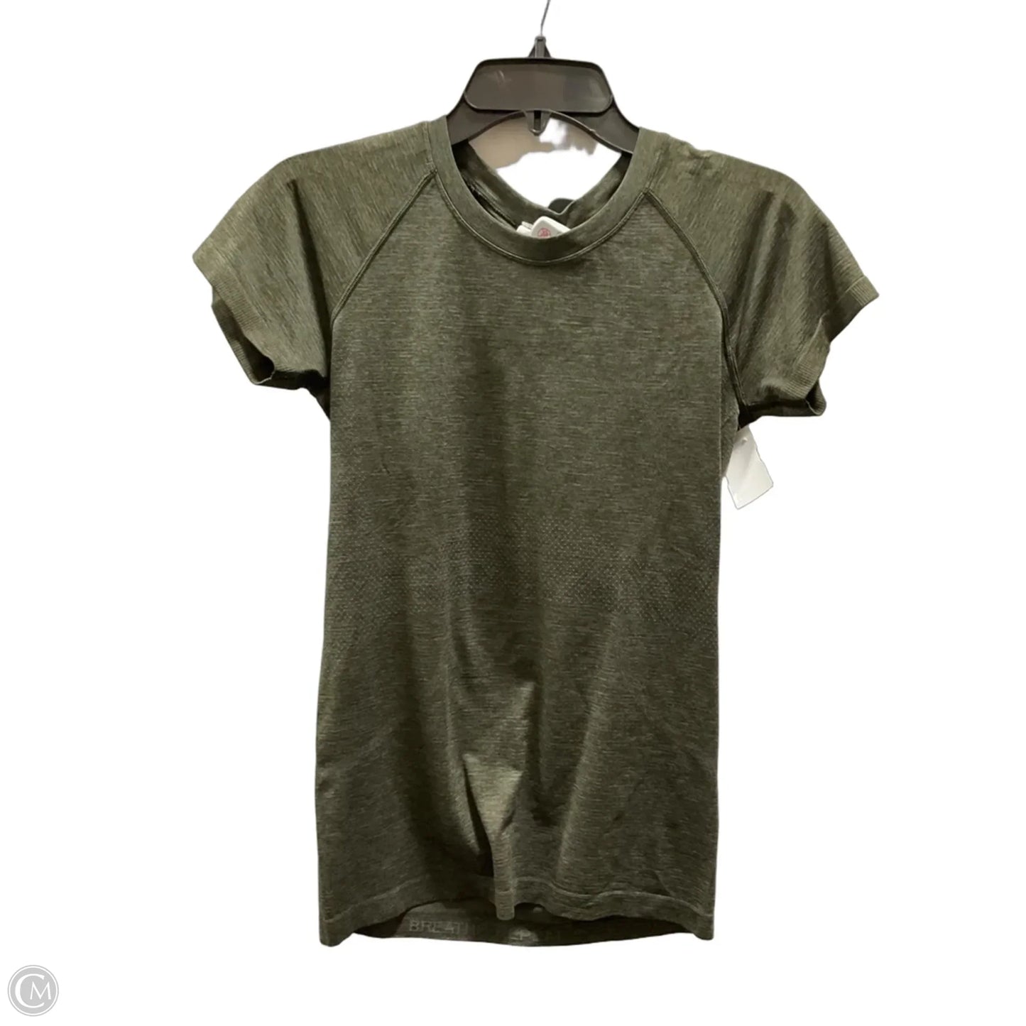 Athletic Top Short Sleeve By Lululemon In Green, Size: 6