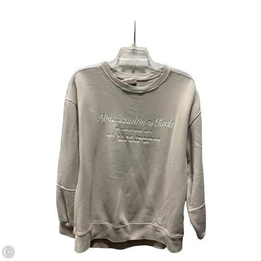 Athletic Top Long Sleeve Crewneck By Abercrombie And Fitch In Beige, Size: L
