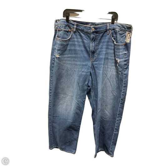 Jeans Wide Leg By American Eagle In Blue Denim, Size: 20