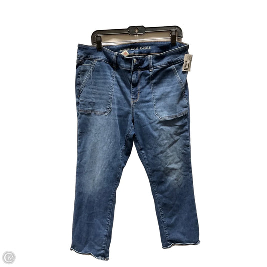 Jeans Straight By American Eagle In Blue Denim, Size: 16