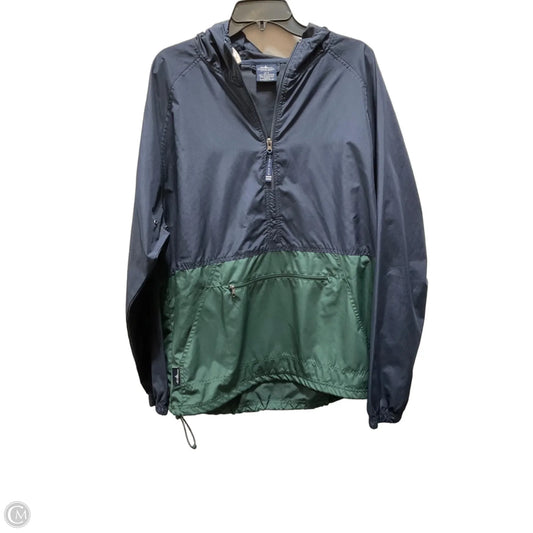 Jacket Windbreaker By Cmf In Blue & Green, Size: Xl