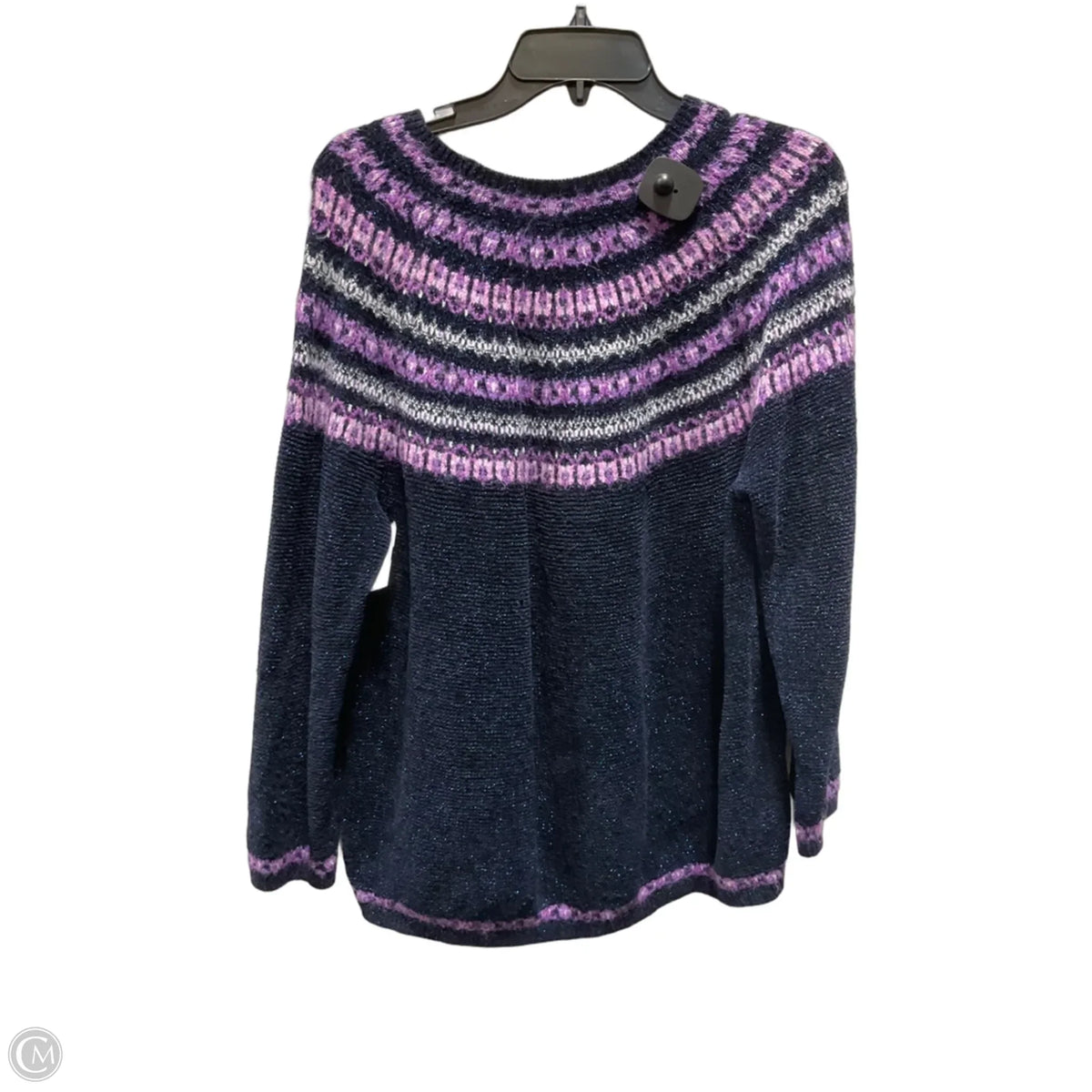 Sweater By Talbots In Blue & Purple, Size: 1x