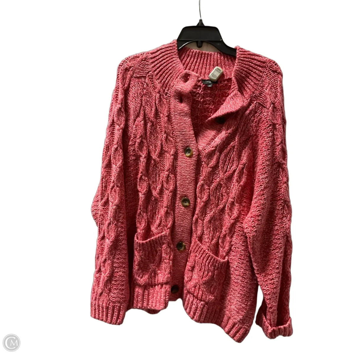Sweater Cardigan By Talbots In Red, Size: 2x