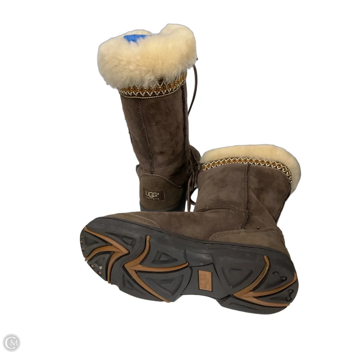 Boots Designer By Ugg In Brown, Size: 6