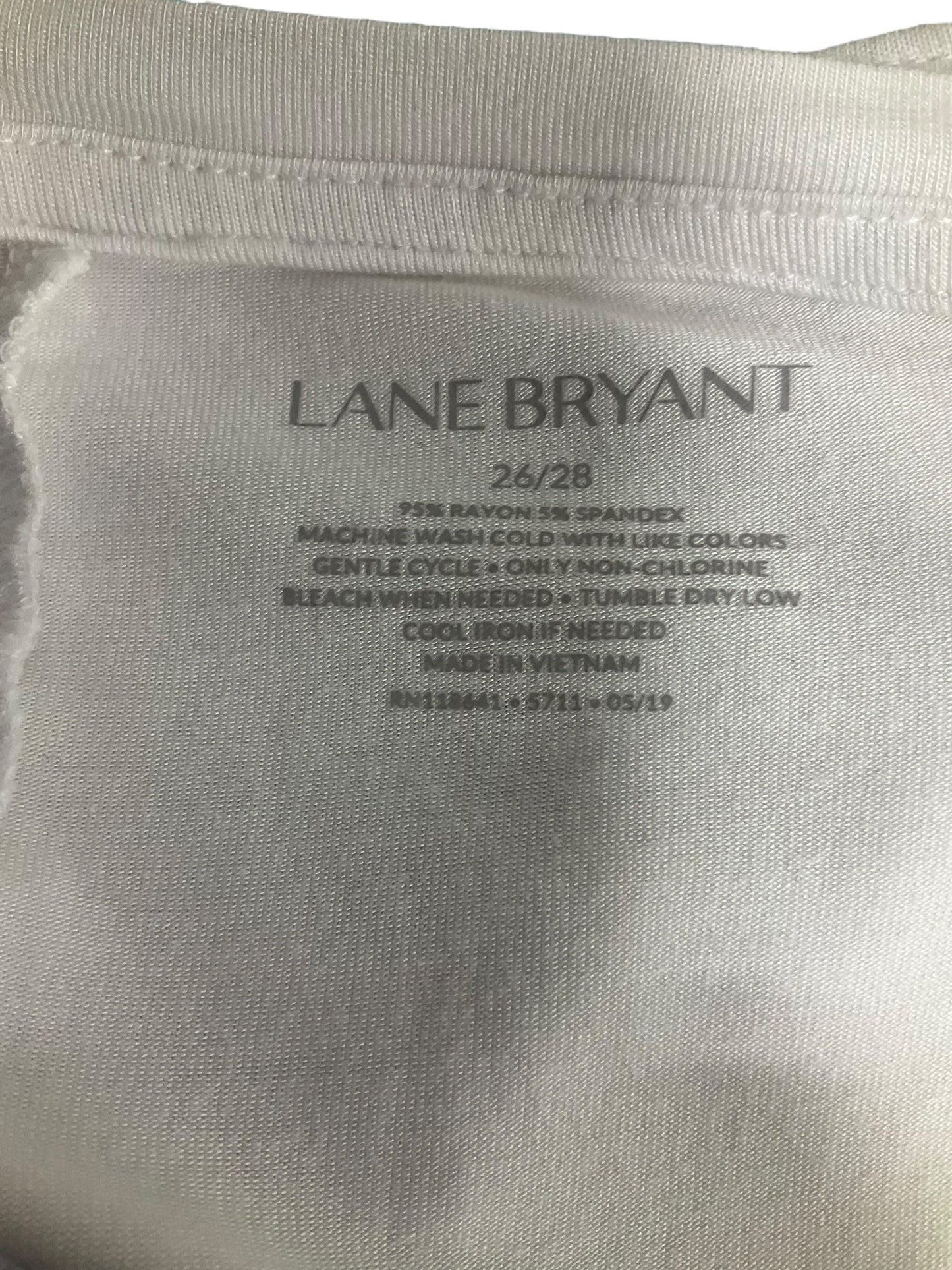 White Top Short Sleeve Basic Lane Bryant, Size 3x