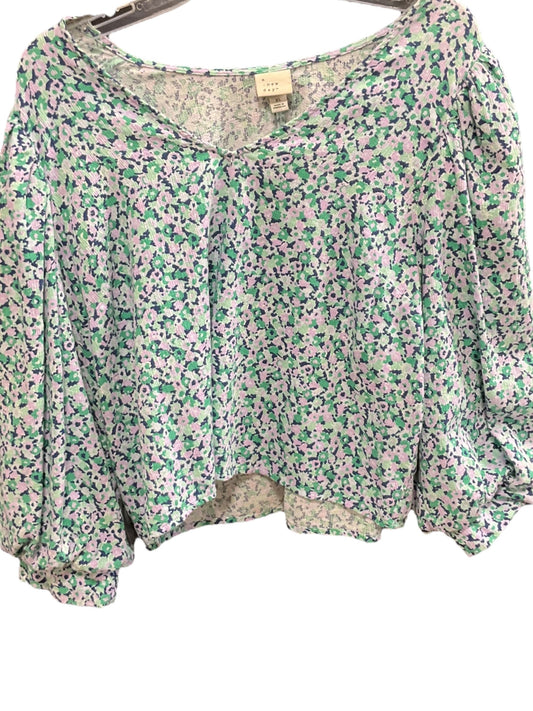 Floral Top Short Sleeve A New Day, Size Xl