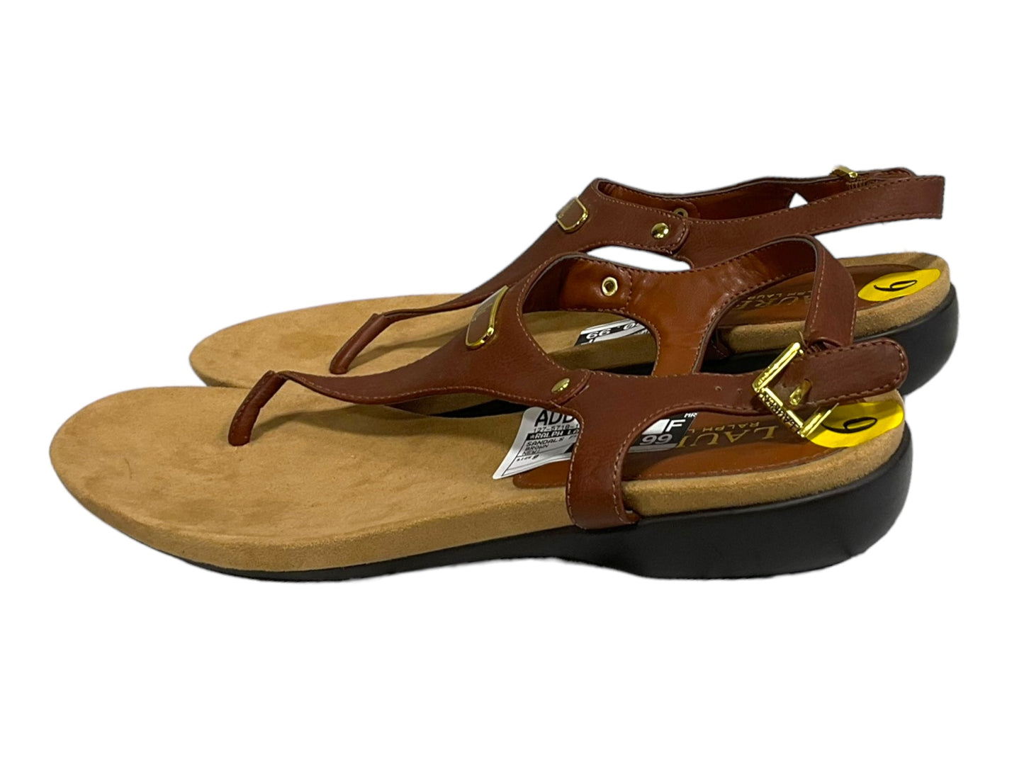 Brown Sandals Flats Ralph Lauren, Size 9