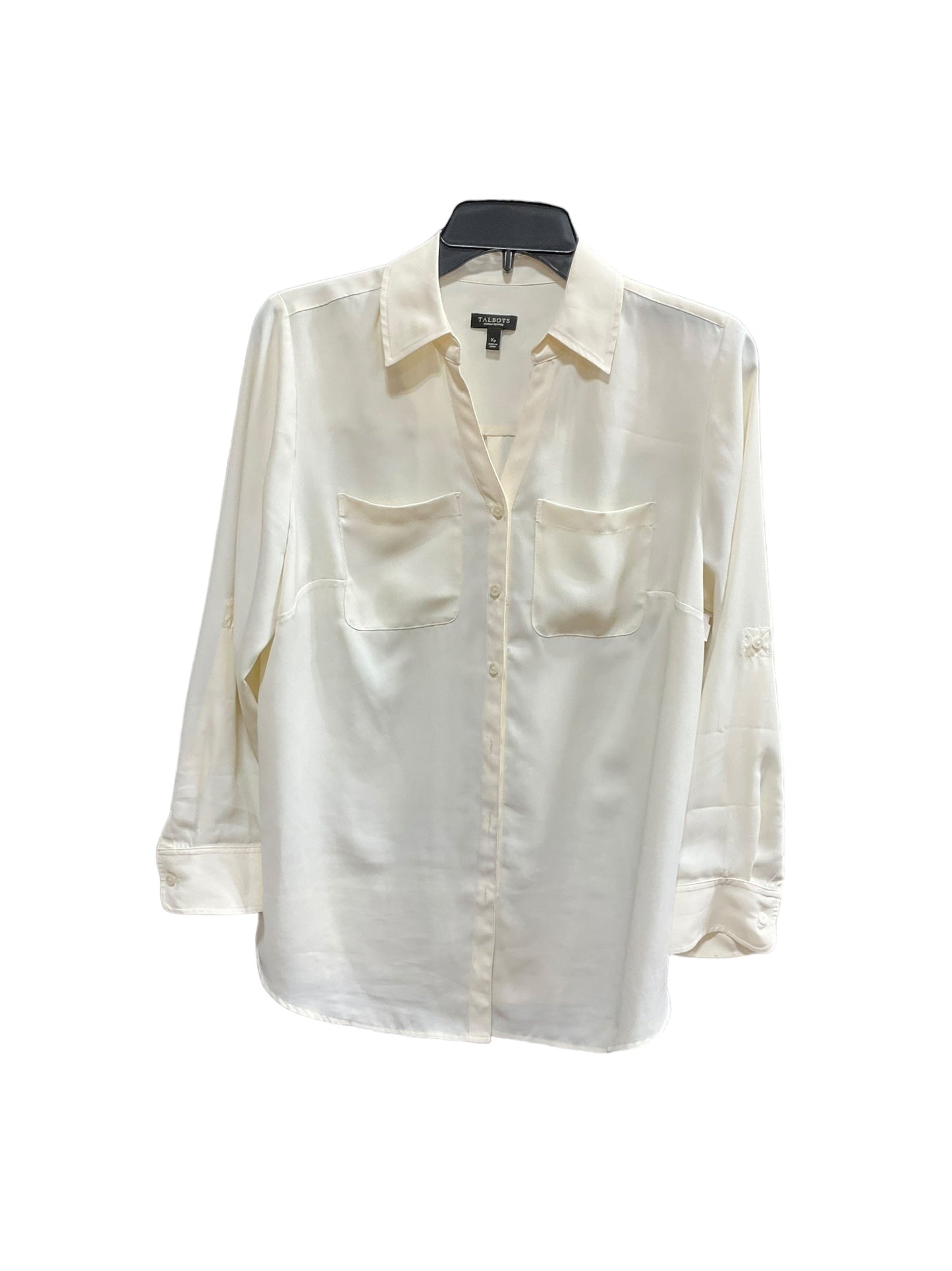 Cream Blouse Long Sleeve Talbots, Size Xl