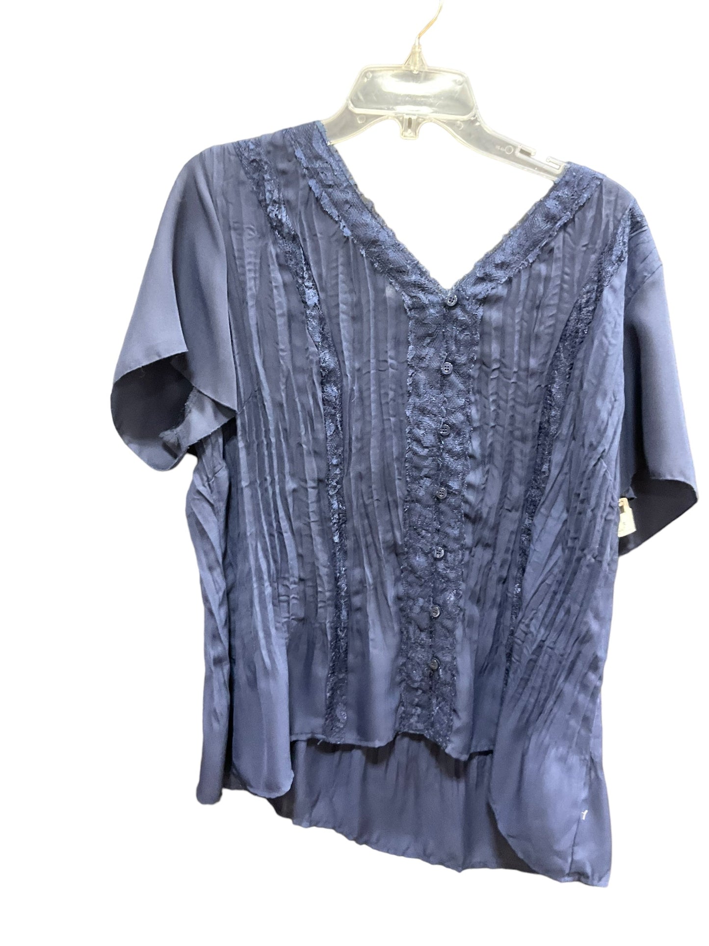 Blue Top Short Sleeve Ny Collection, Size 2x