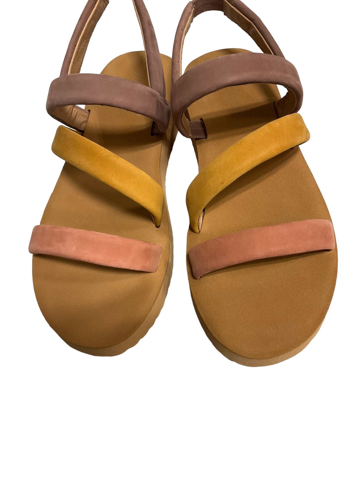 Brown & Tan Sandals Flats Madewell, Size 8.5