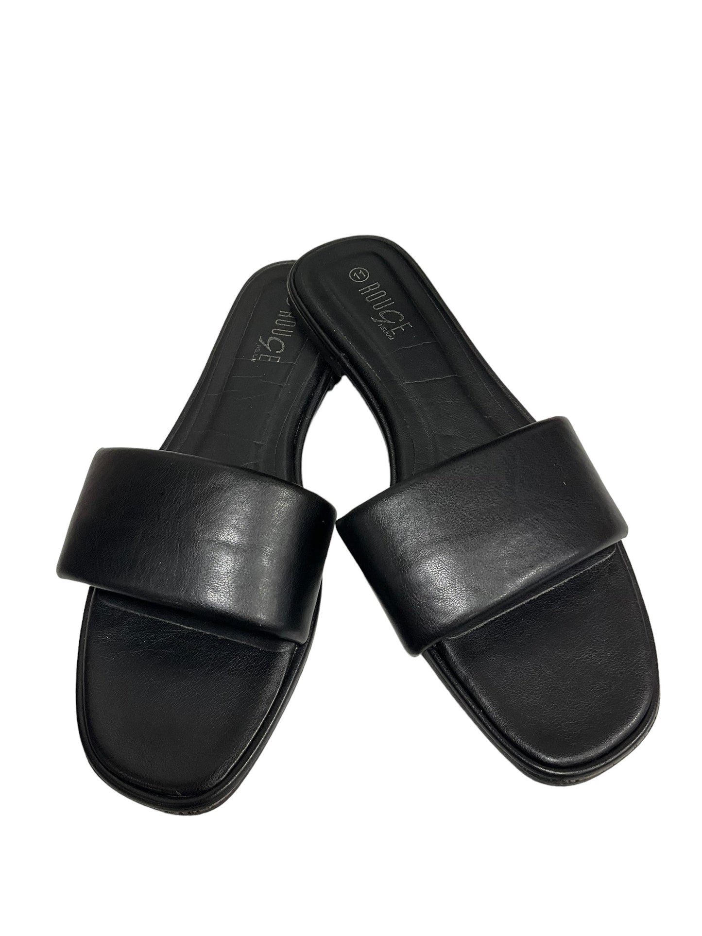 Black Sandals Flats Rouge, Size 11
