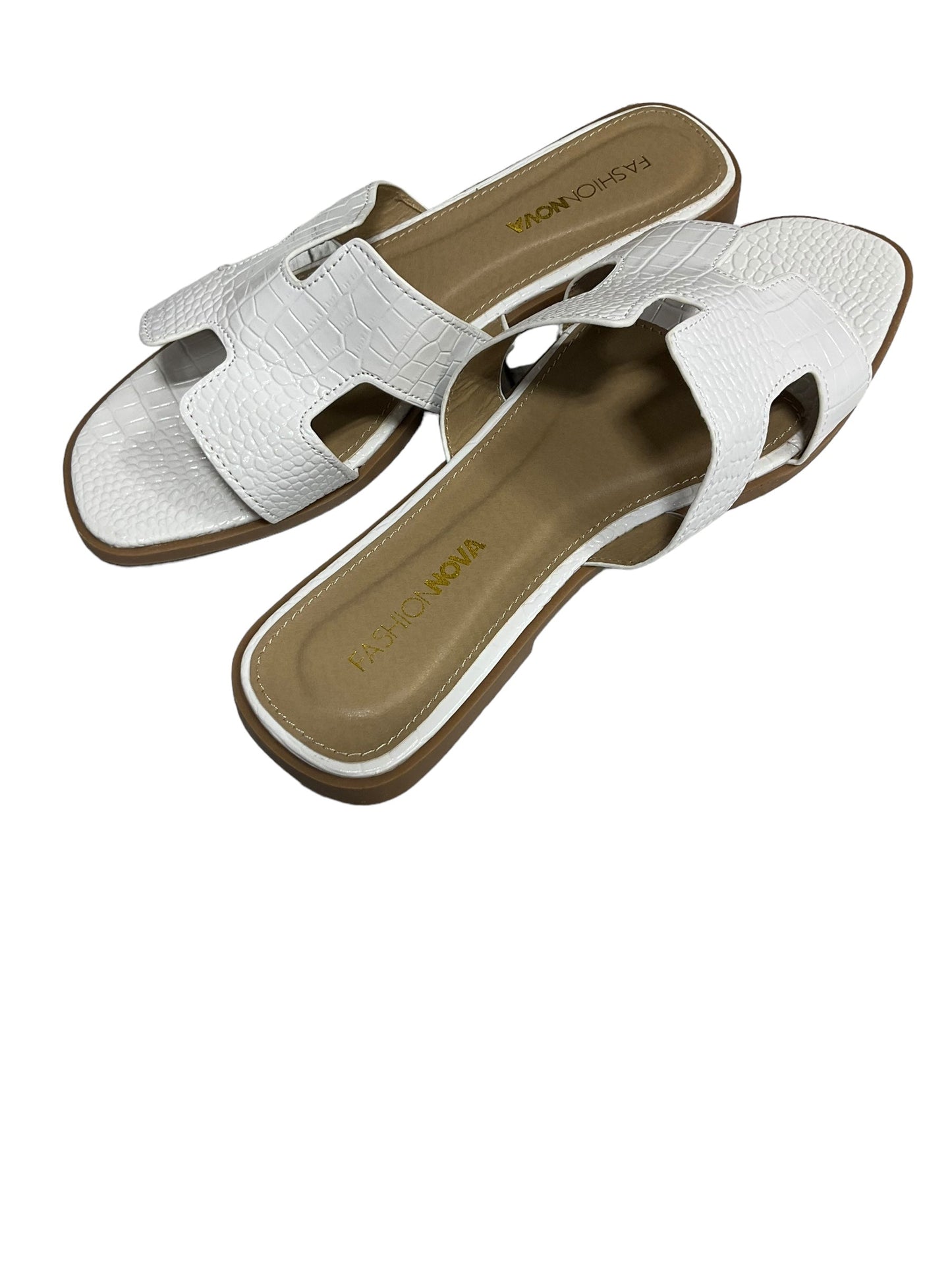 White Sandals Flats Fashion Nova, Size 11