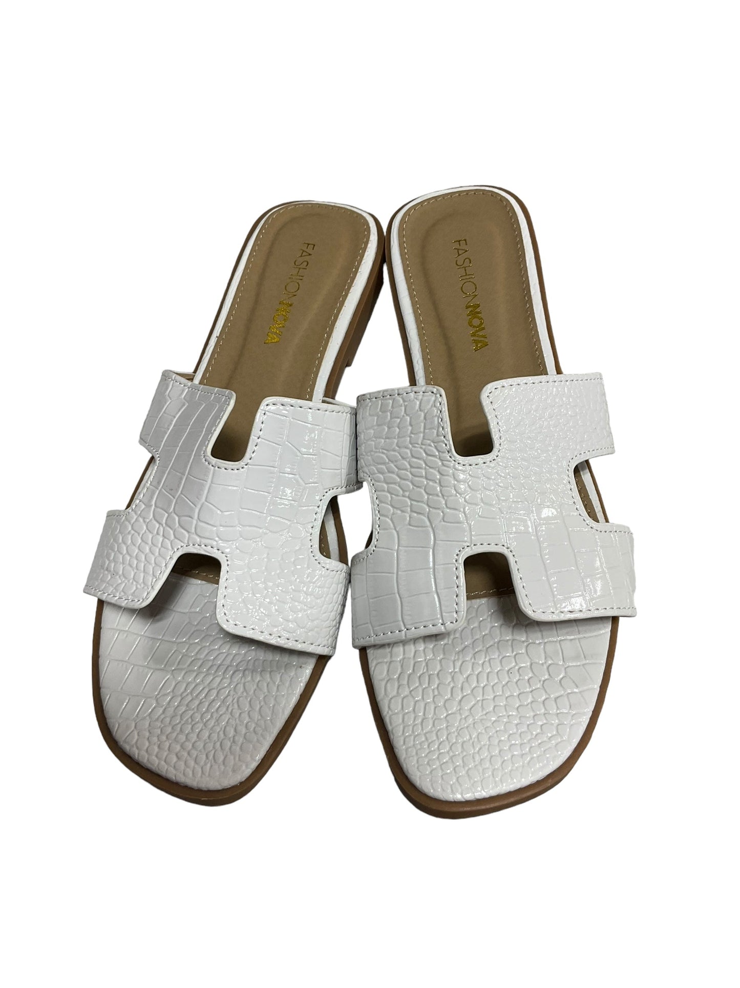 White Sandals Flats Fashion Nova, Size 11