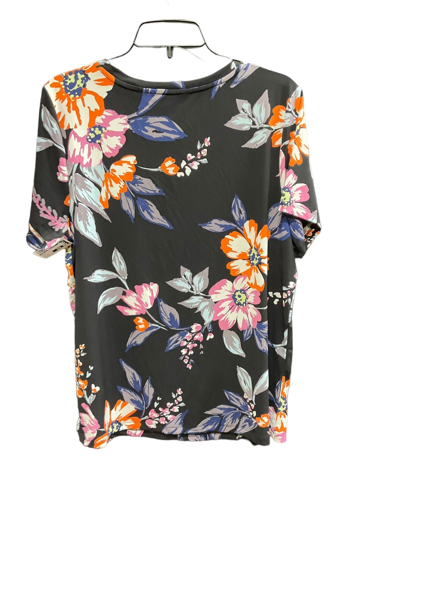 Floral Print Top Short Sleeve Iman Hsn, Size Xl