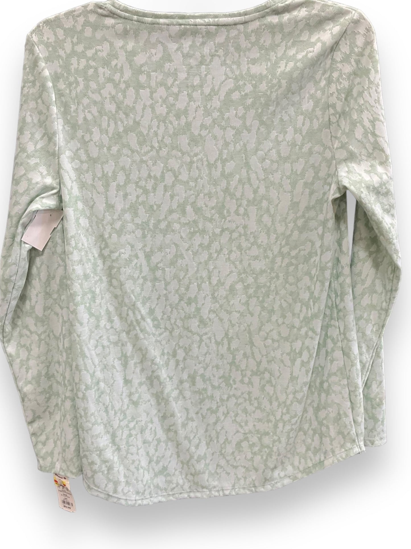 Green & White Top Long Sleeve Apt 9, Size S