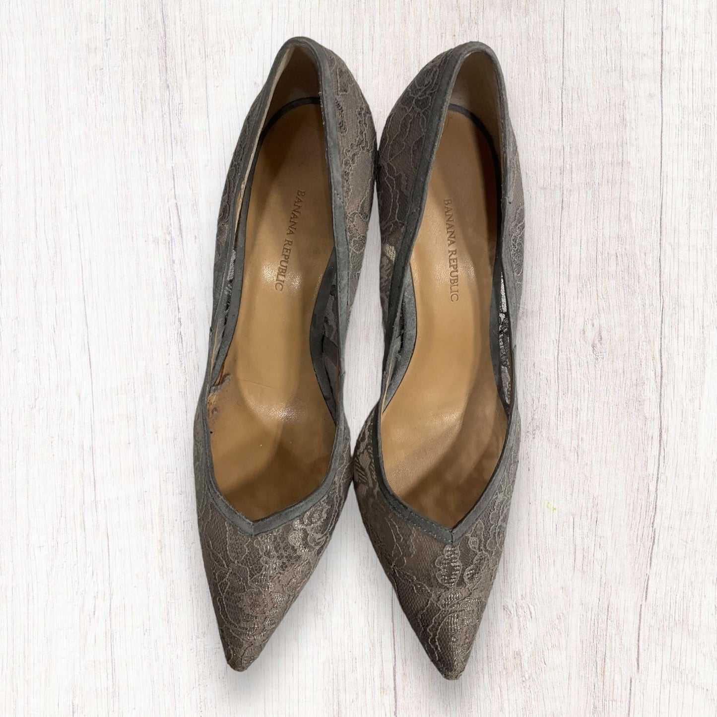 Grey Shoes Heels Stiletto Banana Republic, Size 9