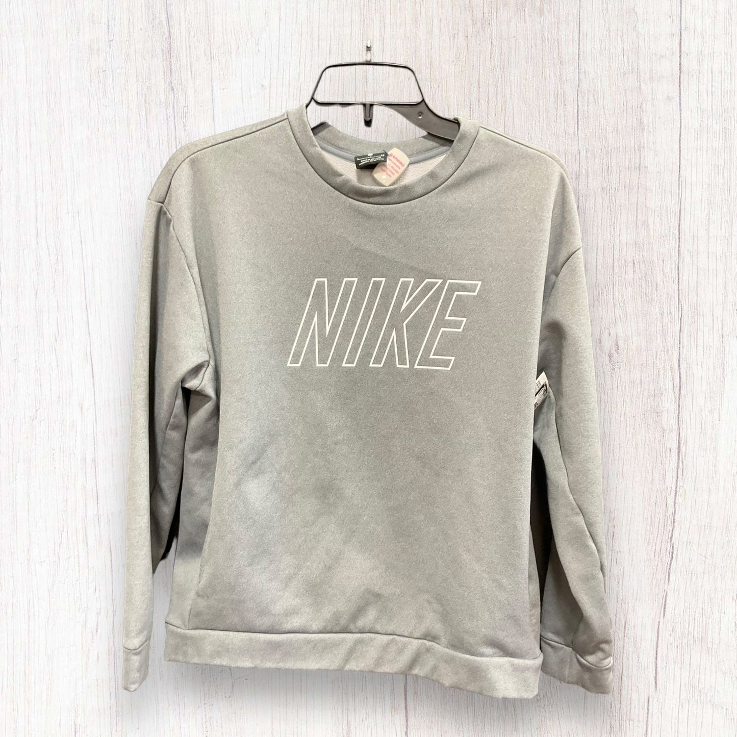 Athletic Sweatshirt Crewneck By Nike Apparel In Grey, Size: S