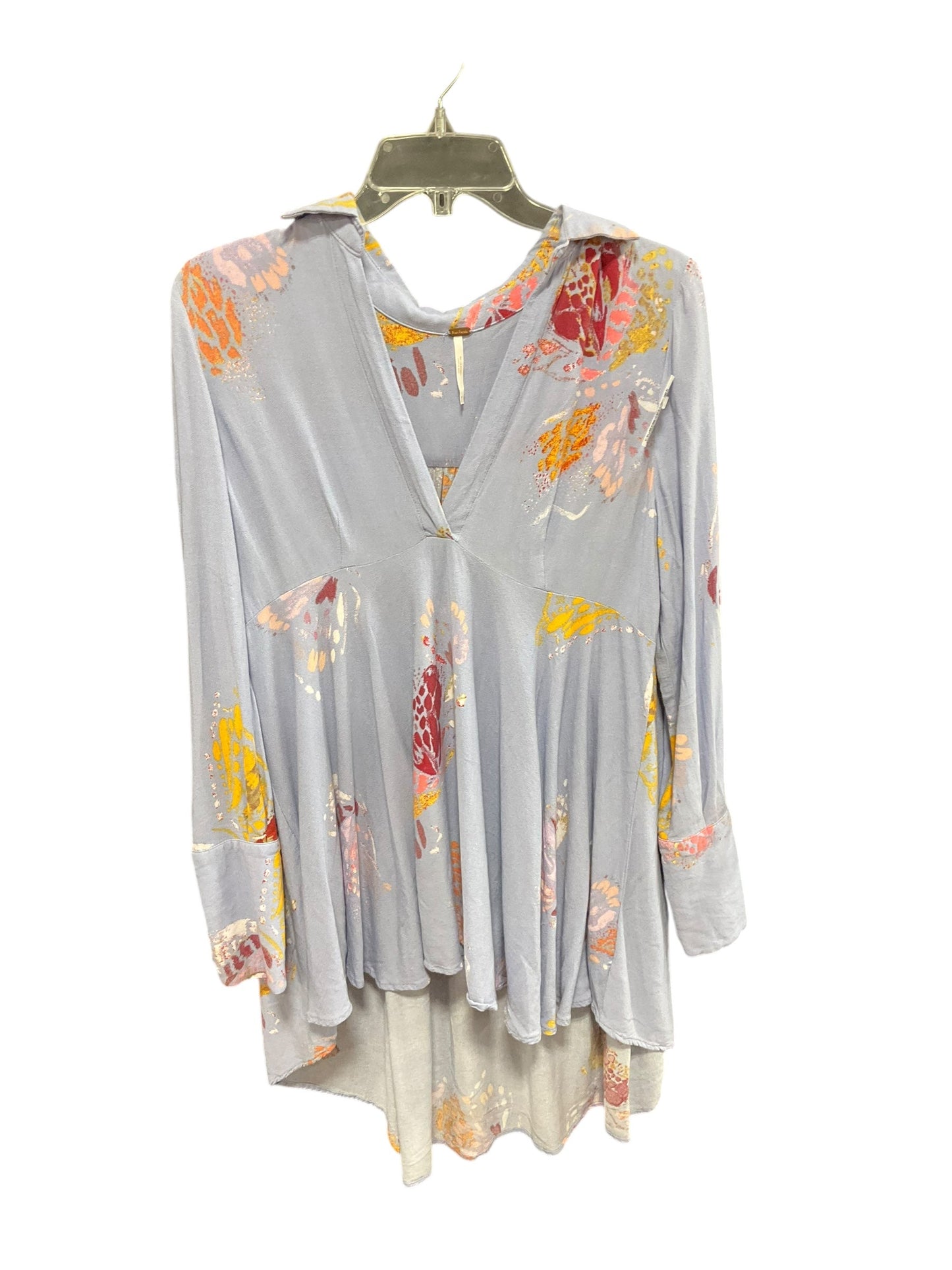 Tunic Long Sleeve By Free People In Floral Print, Size: M