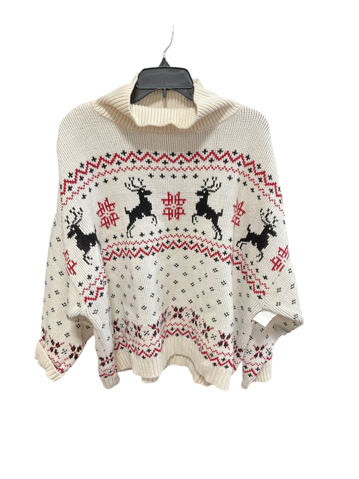 Sweater By Torrid In Cream & Red, Size: 1x