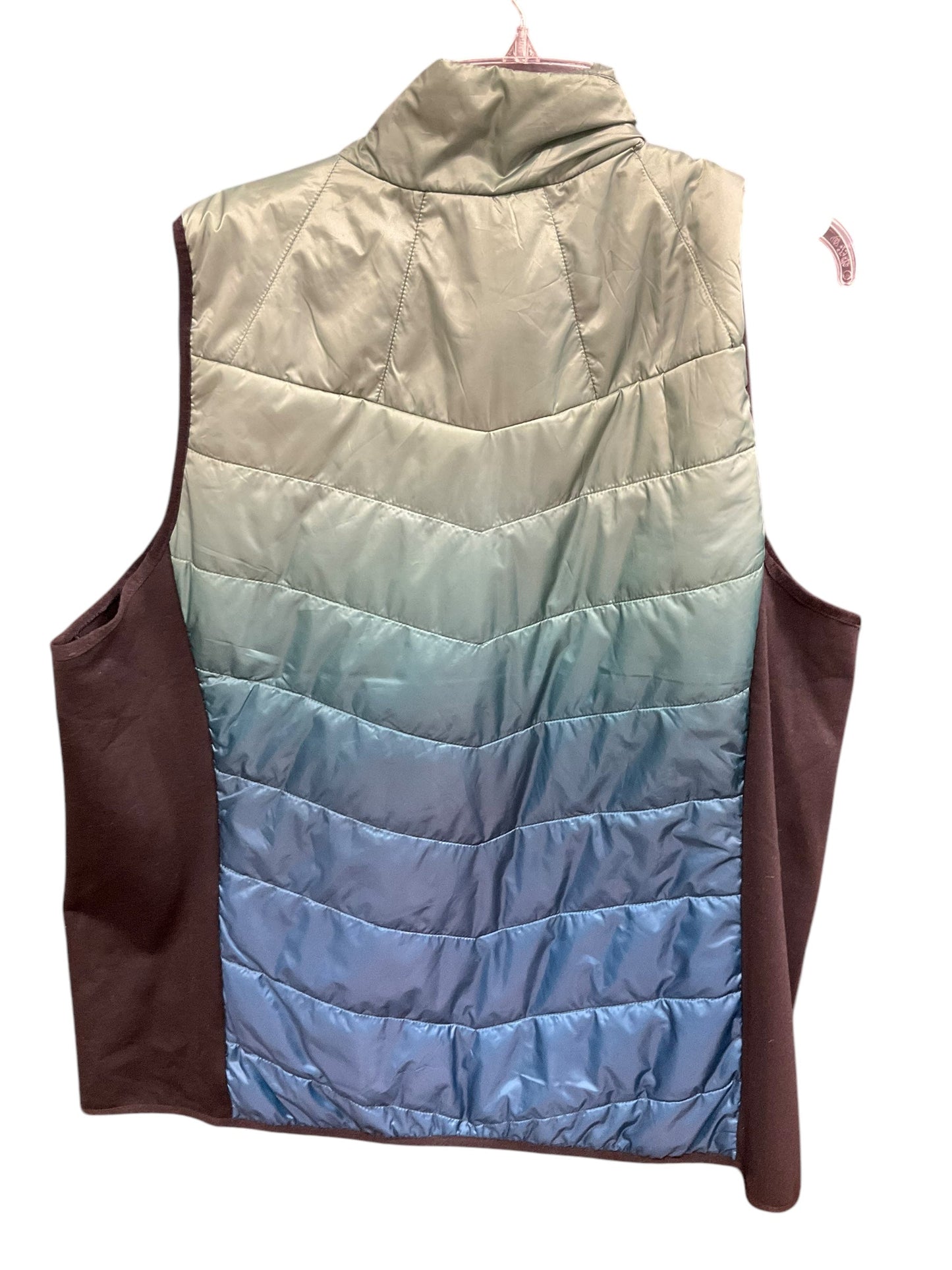 Vest Puffer & Quilted By Cj Banks In Blue & Green, Size: 2x