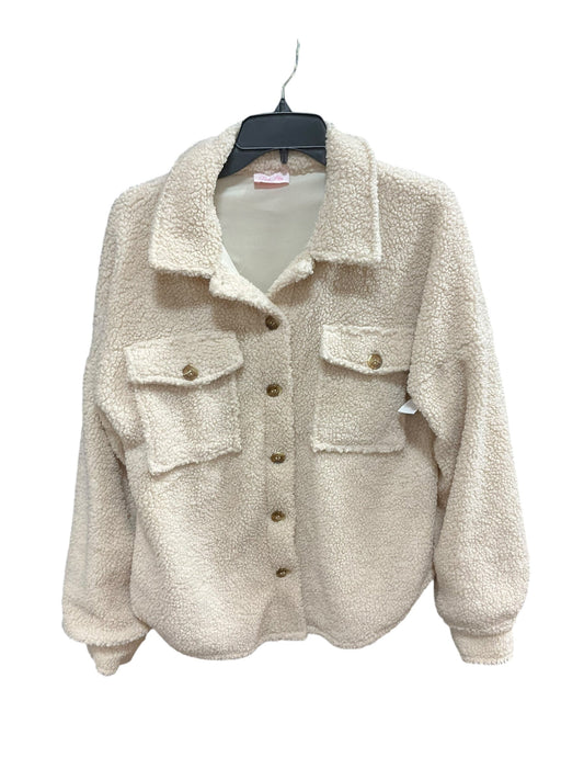 Jacket Fleece By Pink Lily In Beige, Size: S