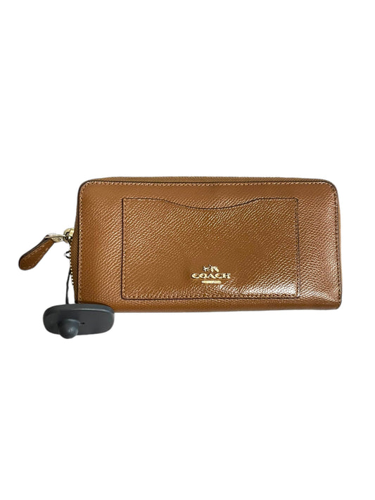 Wallet Leather By Coach, Size: Large