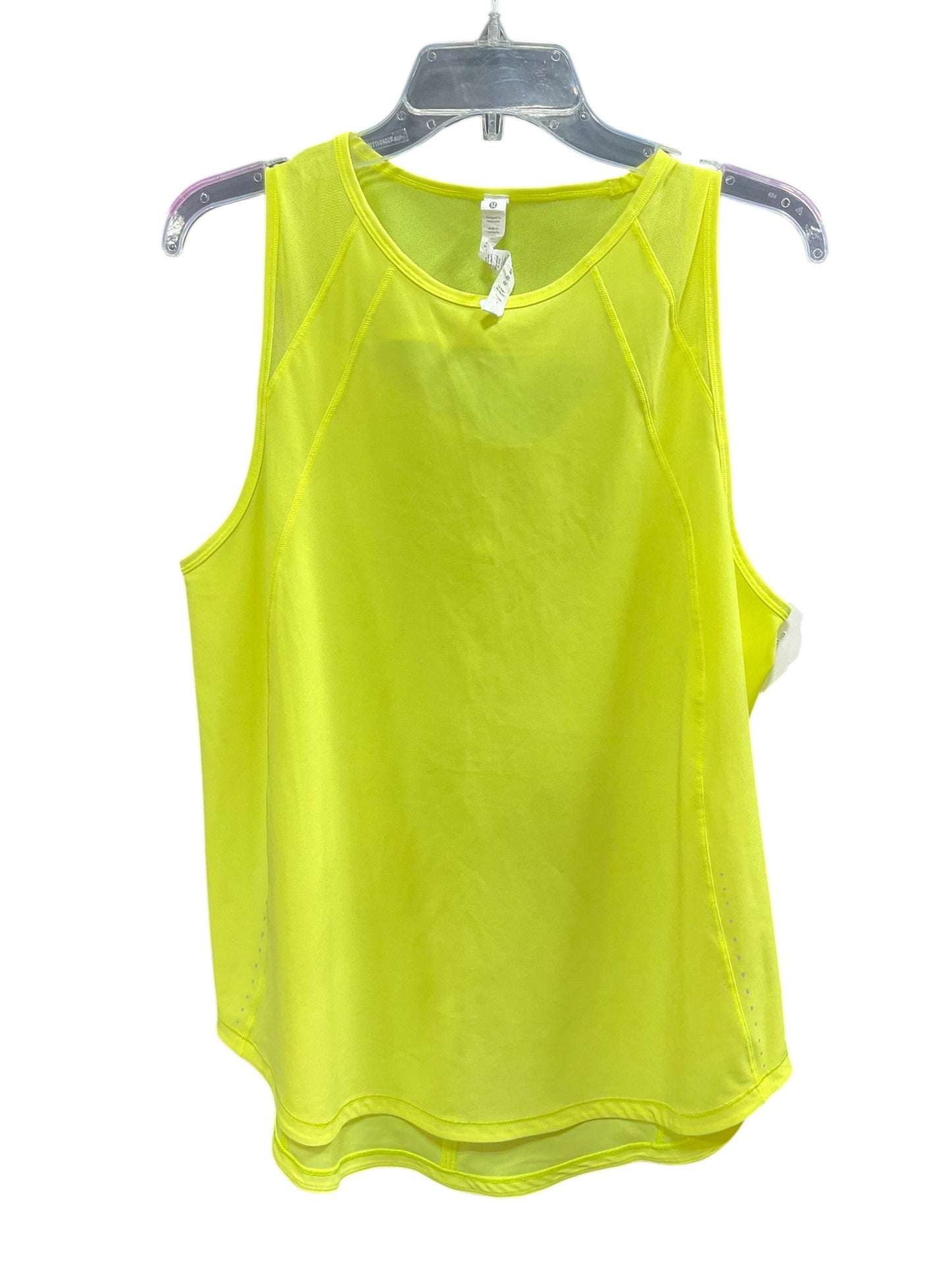 Athletic Tank Top By Lululemon In Yellow, Size: 12