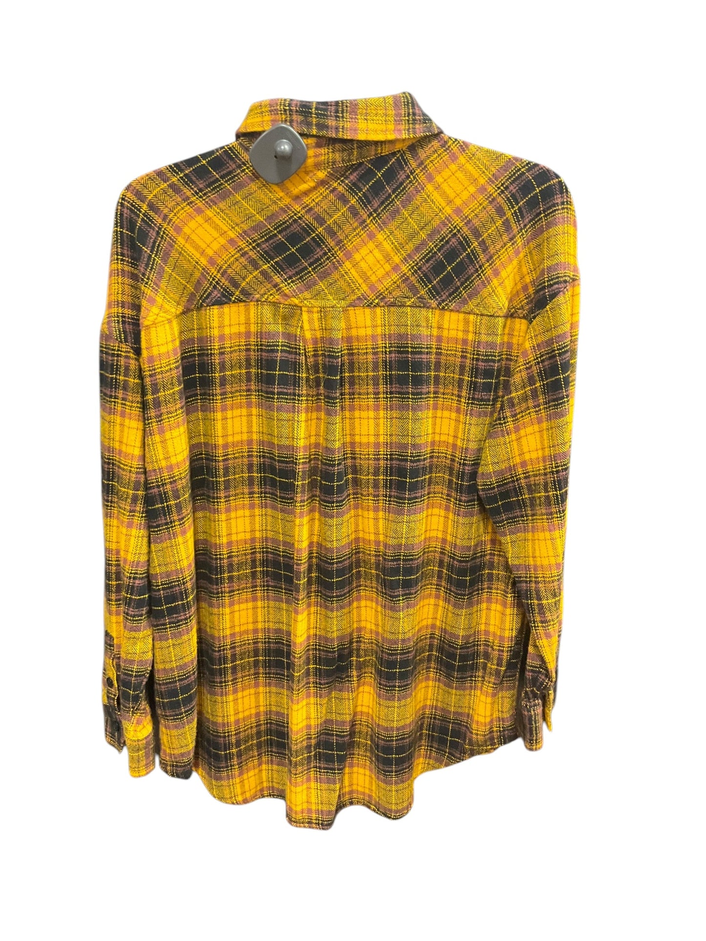 Blouse Long Sleeve By Bp In Yellow, Size: Xs