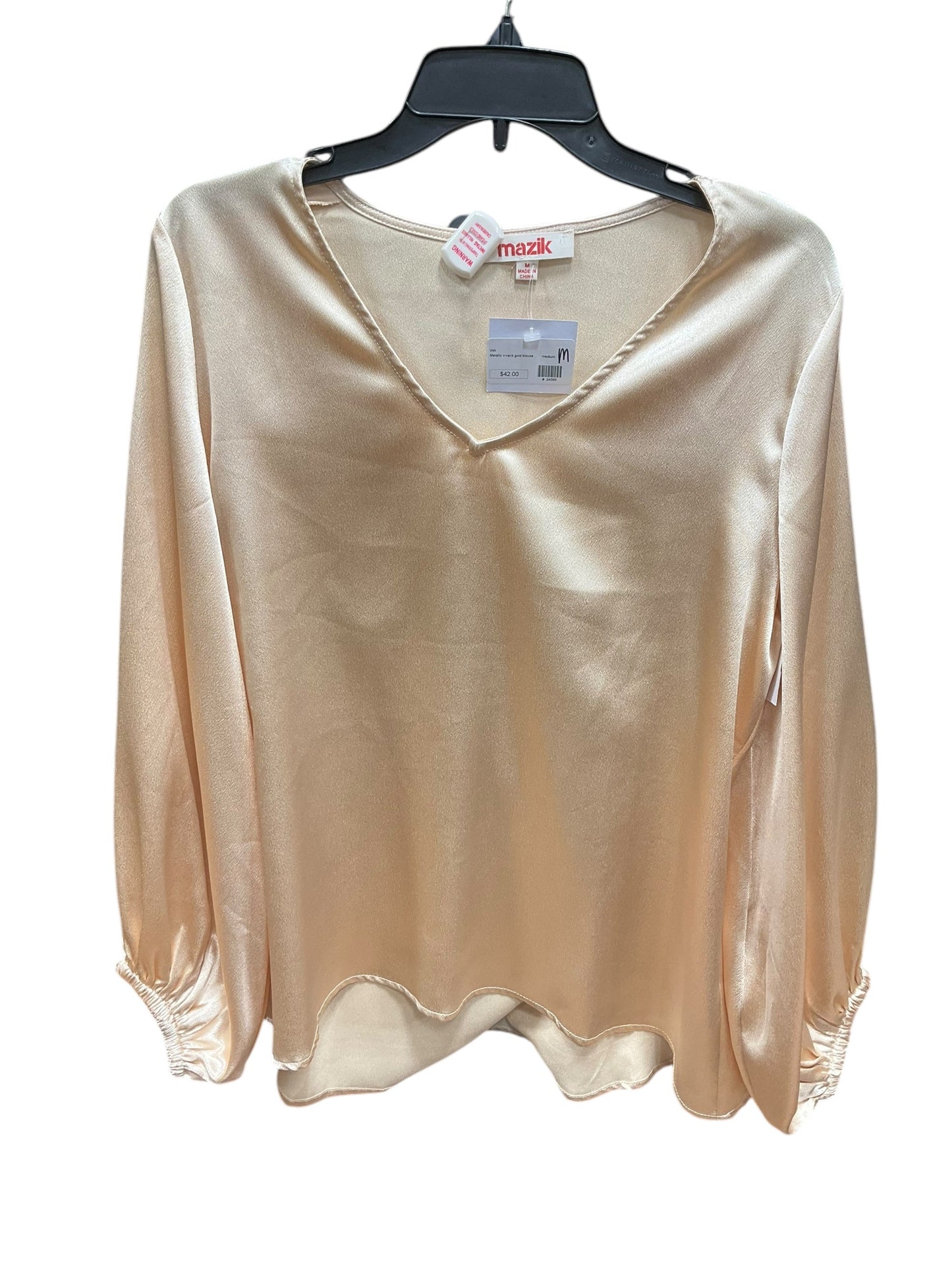 Top Long Sleeve By Clothes Mentor In Gold, Size: M