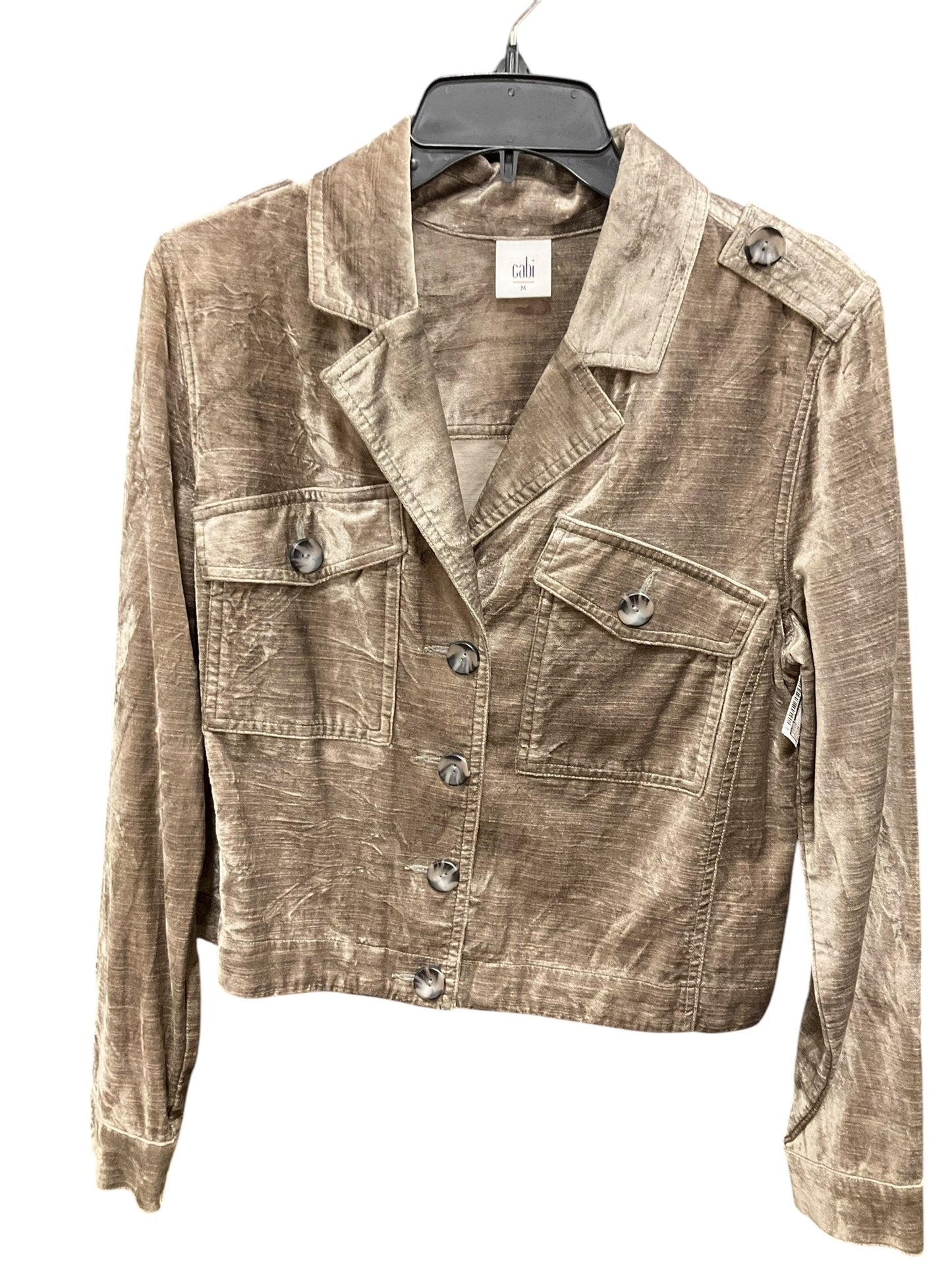 Jacket Shirt By Cabi In Taupe, Size: M