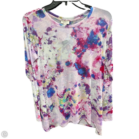 Top Long Sleeve By Logo In Blue & Purple, Size: S