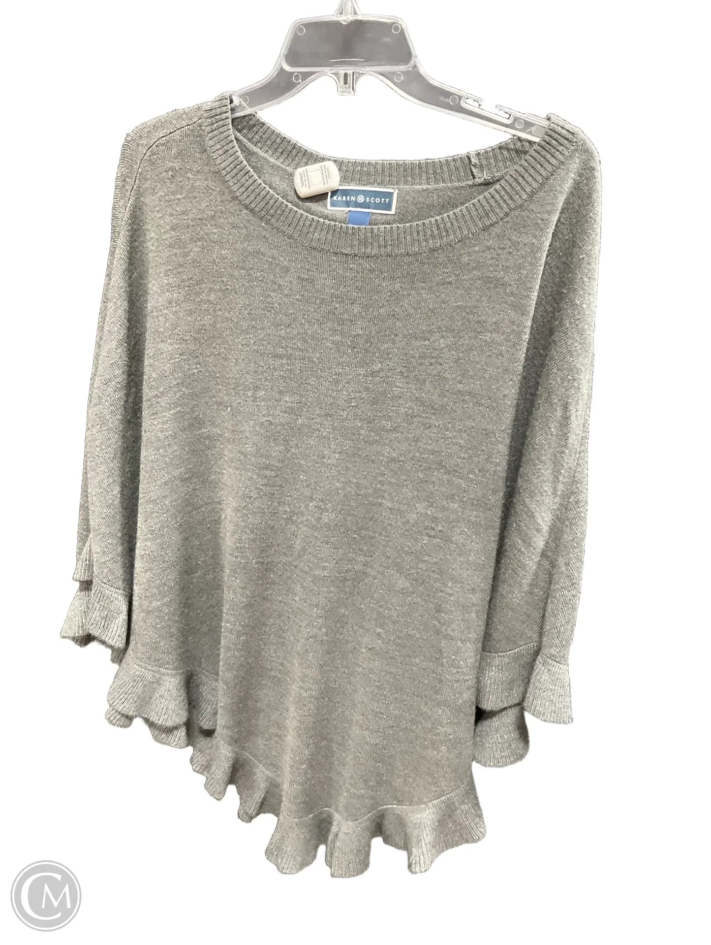 Poncho By Karen Scott In Grey, Size: L