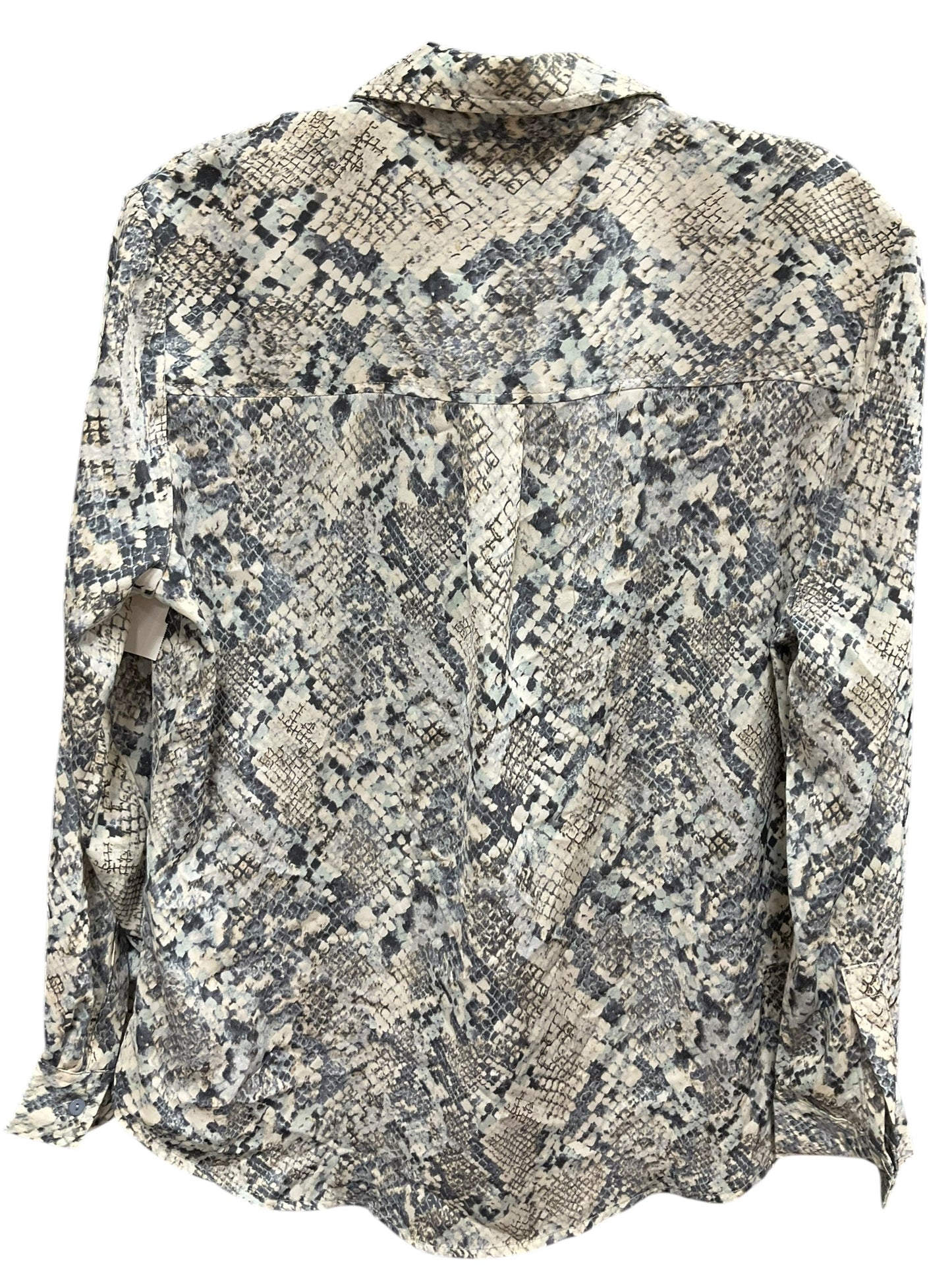 Blouse Long Sleeve By Liverpool In Snakeskin Print, Size: S