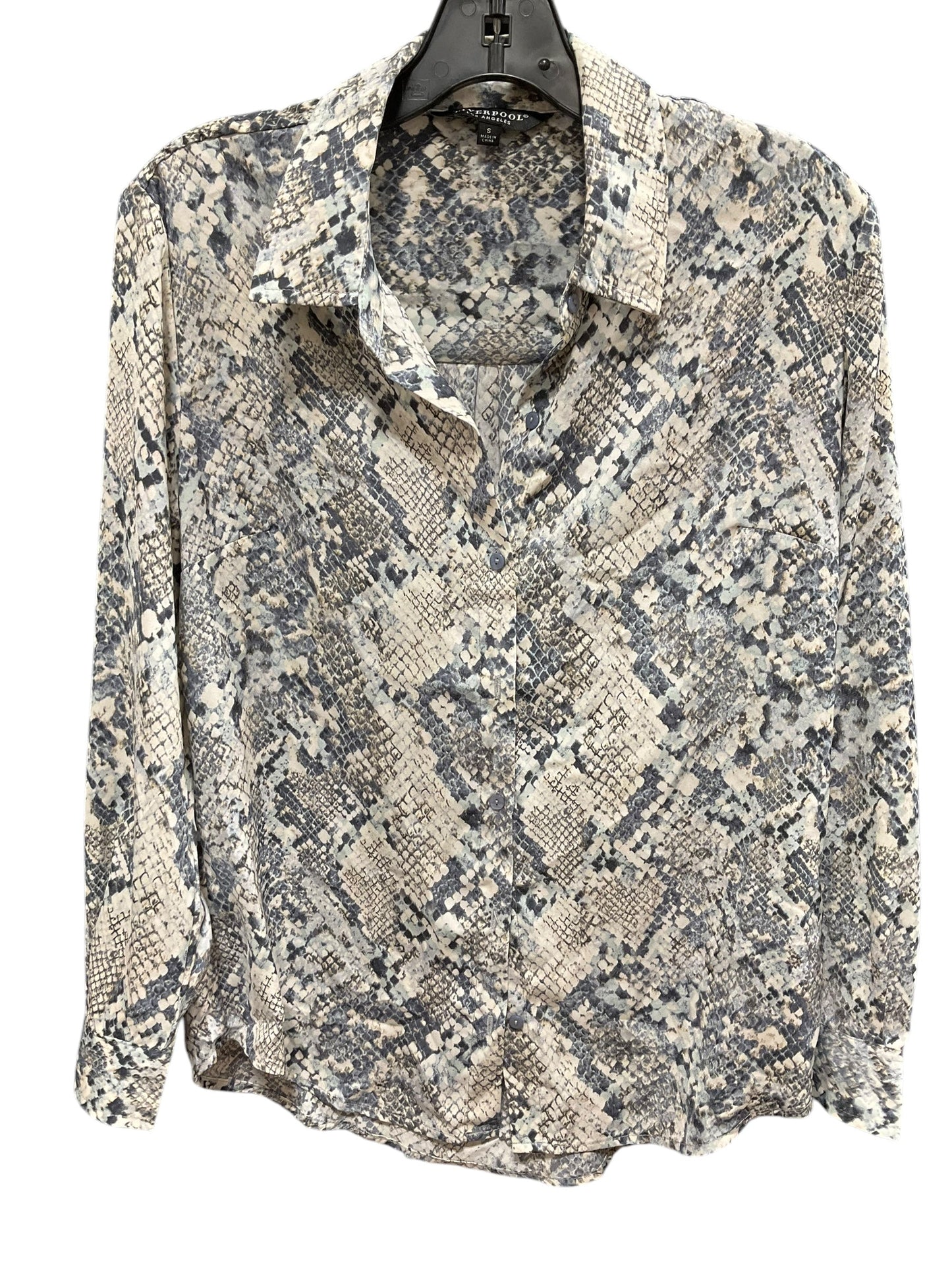 Blouse Long Sleeve By Liverpool In Snakeskin Print, Size: S