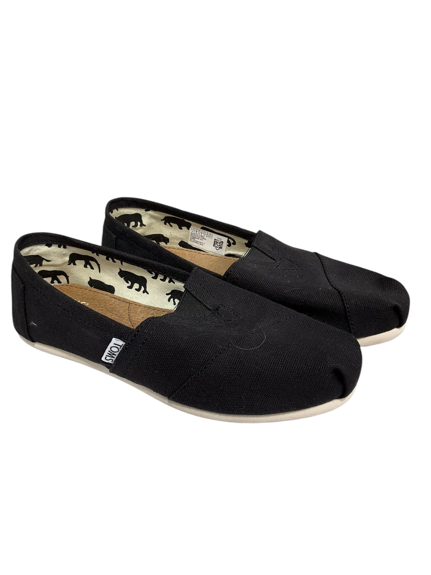 Shoes Flats By Toms In Black, Size: 6.5