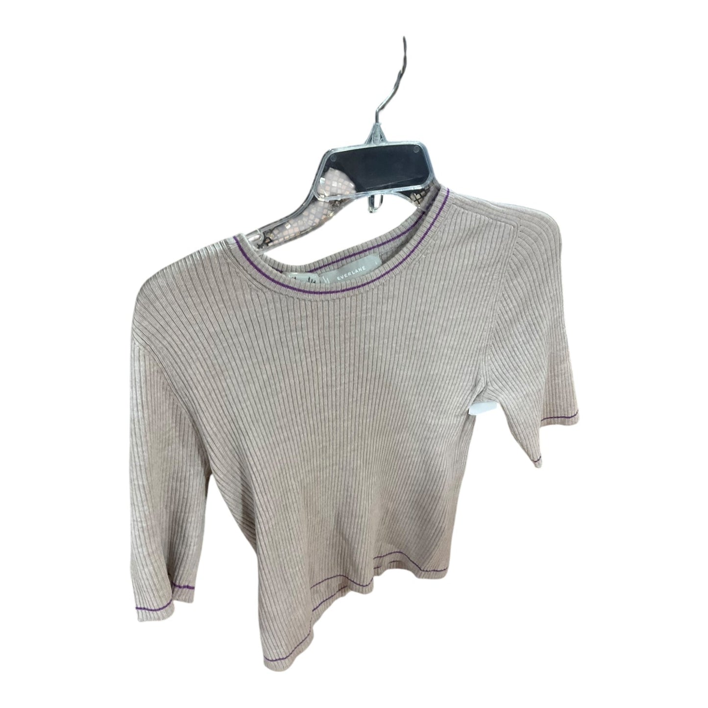 Sweater Short Sleeve By Everlane In Taupe, Size: L