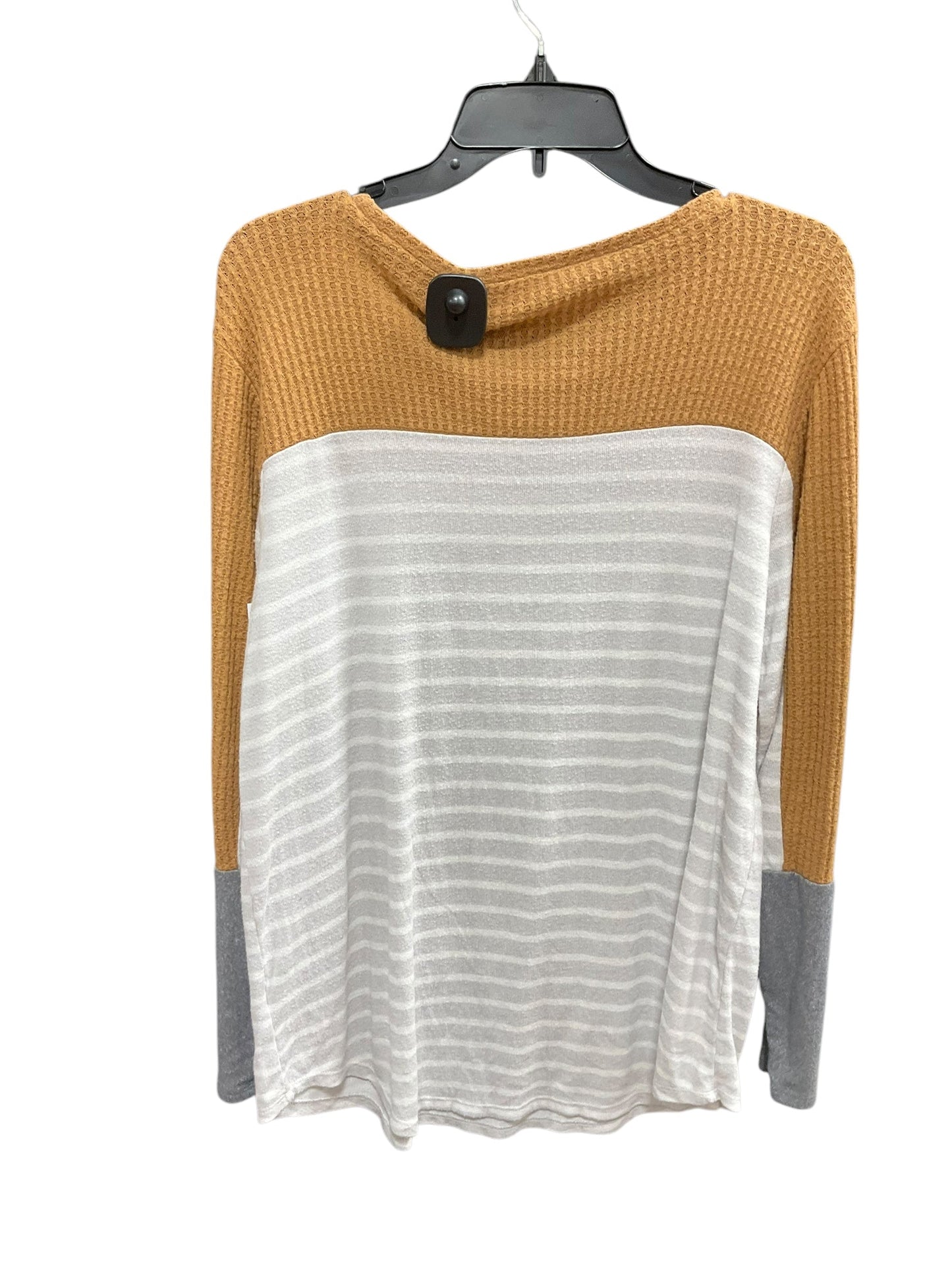 Top Long Sleeve By Maurices In Brown & Grey, Size: Xl