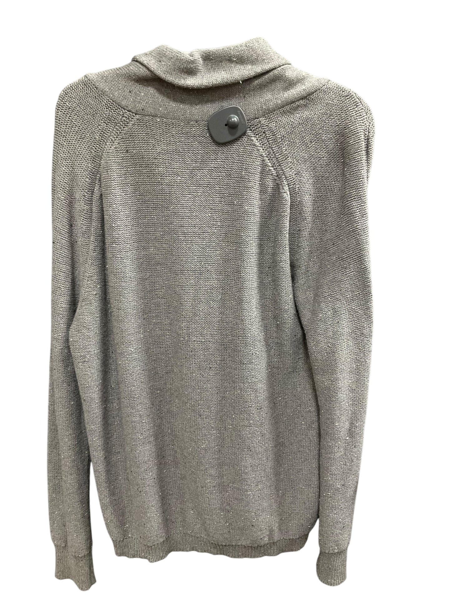 Sweater Cardigan By Gap In Grey, Size: L