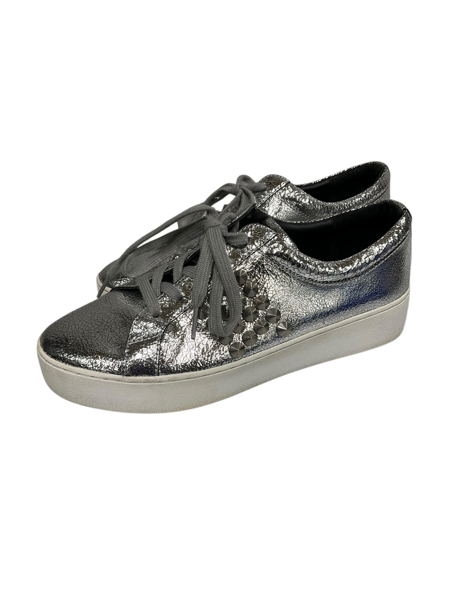 Shoes Designer By Michael Kors In Silver, Size: 9