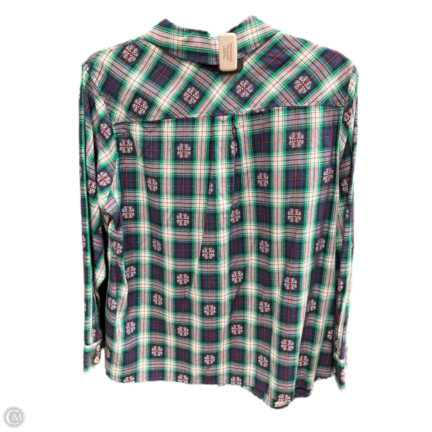Blouse Long Sleeve By Talbots In Blue & Green, Size: 1x