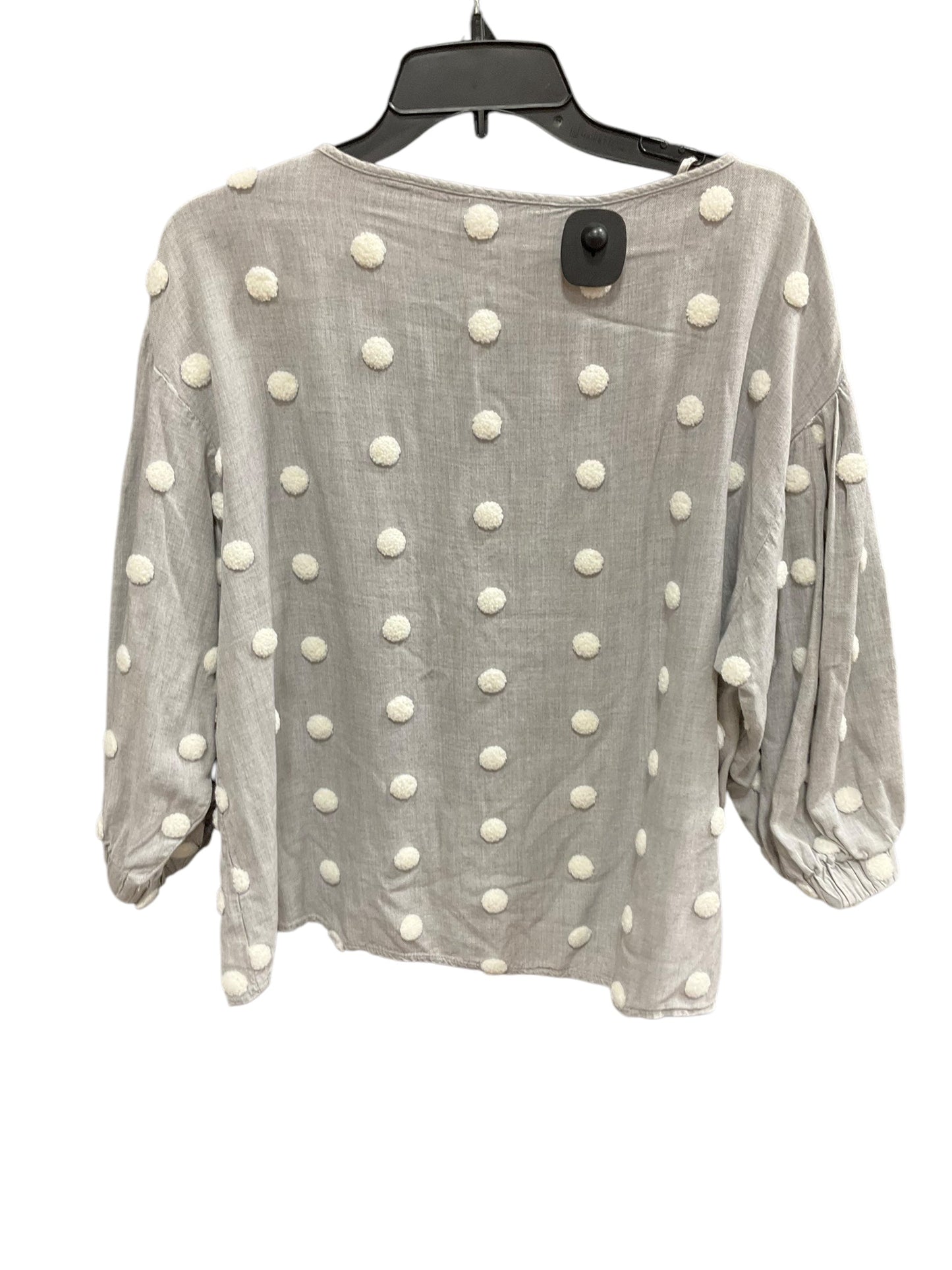 Top Long Sleeve By Zara In Grey & White, Size: Xl