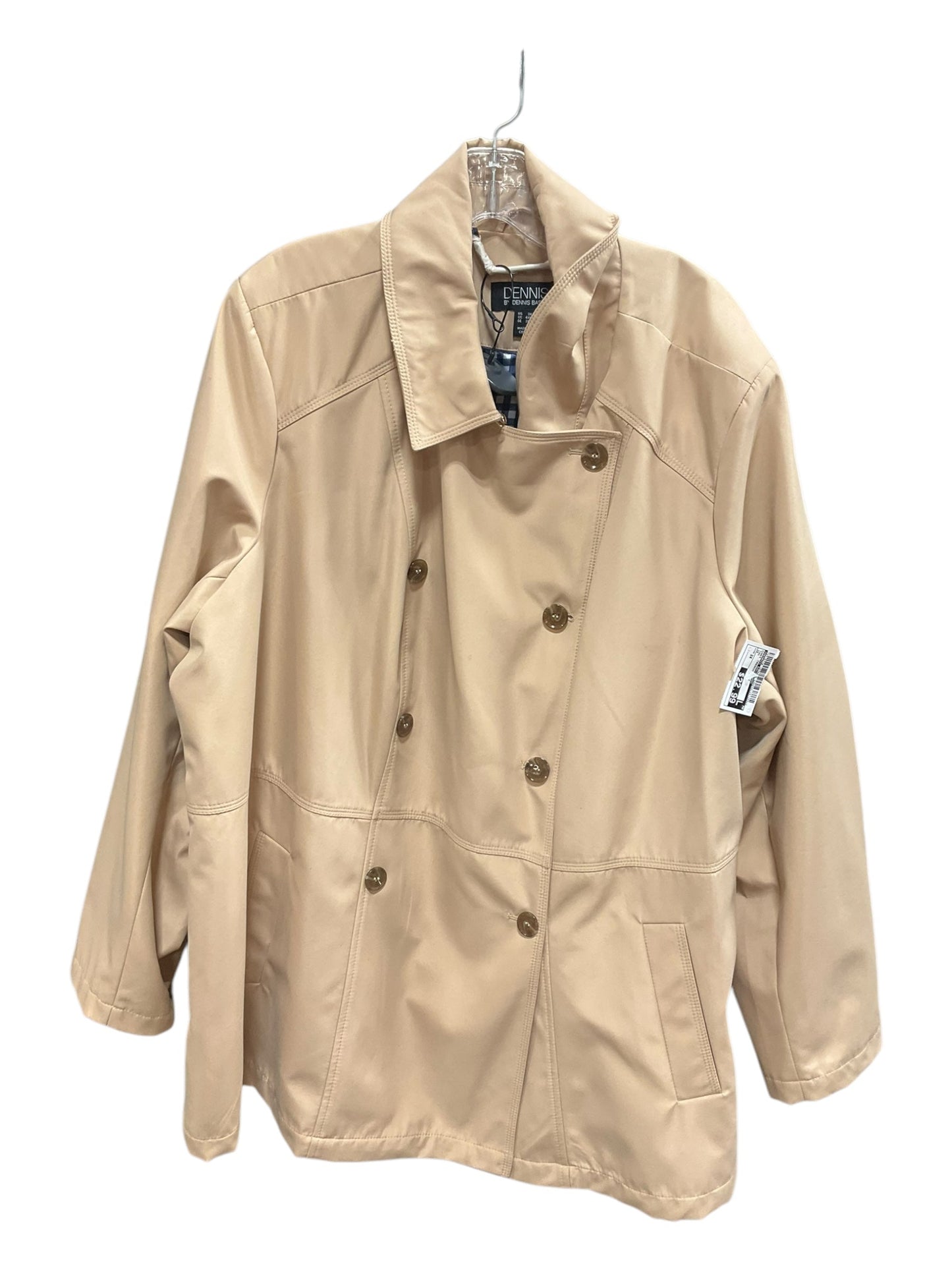 Coat Trench Coat By Dennis Basso Qvc In Tan, Size: 3x