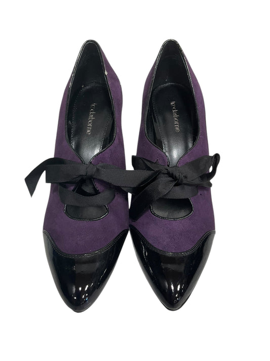 Shoes Heels Block By Liz Claiborne In Black & Purple, Size: 8.5