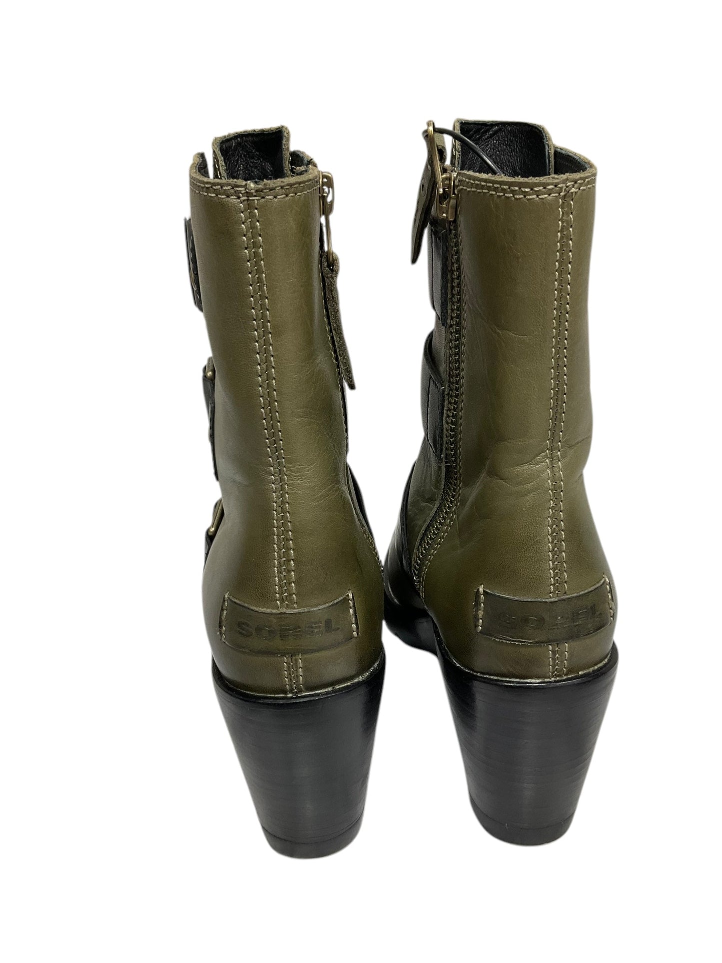 Boots Ankle Heels By Sorel In Green, Size: 6