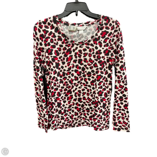 Top Long Sleeve By Christopher And Banks In Red & White, Size: S