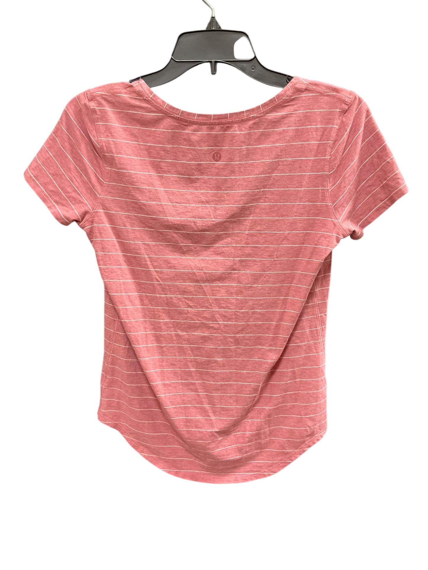 Athletic Top Short Sleeve By Lululemon In Pink, Size: M