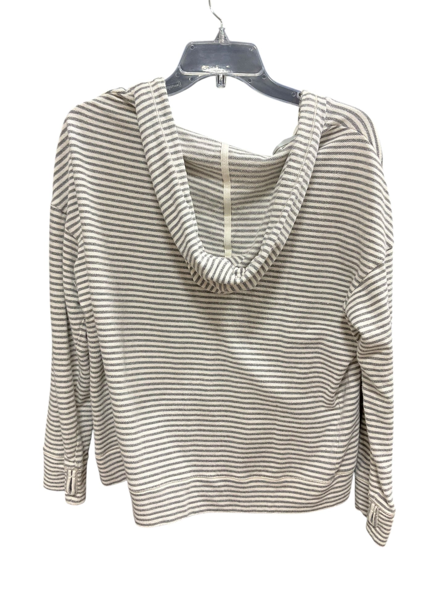 Athletic Sweatshirt Hoodie By Max Studio In Striped Pattern, Size: L