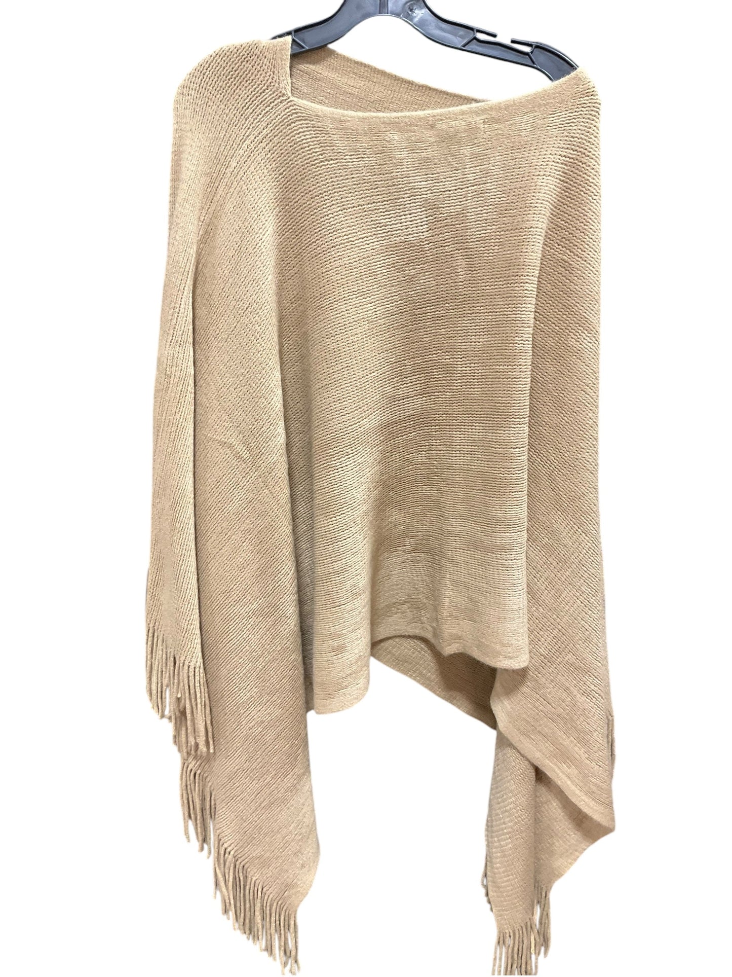 Poncho By Clothes Mentor In Tan, Size: Osfm