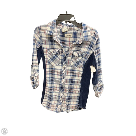 Blouse Long Sleeve By Ci Sono In Blue & Red, Size: M
